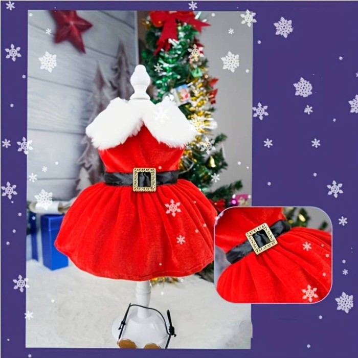 Υπέροχo Deluxe Φορεματάκι Mrs.Santa  Κόκκινο