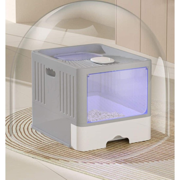 Τουαλέτες Τουαλέτα Γάτας με UV-Light & Δίσκο Απορριμμάτων /Γκρί για γάτες Τουαλέτες Τουαλέτα Γάτας με UV-Light & Δίσκο Απορριμμάτων /Γκρί για γάτες