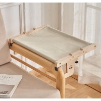 Αιώρες Αιώρα Γάτας με Ρυθμιζόμενη Ξύλινη Βάση Γκρι για γάτες