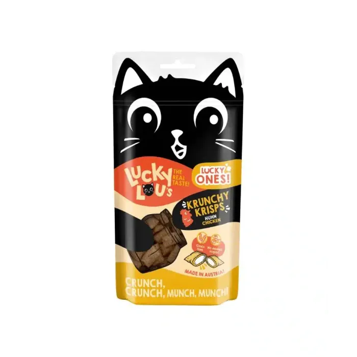 Snacks Lucky Lou Lucky Ones Krunchy Krisps Κοτόπουλο 60gr για γάτες