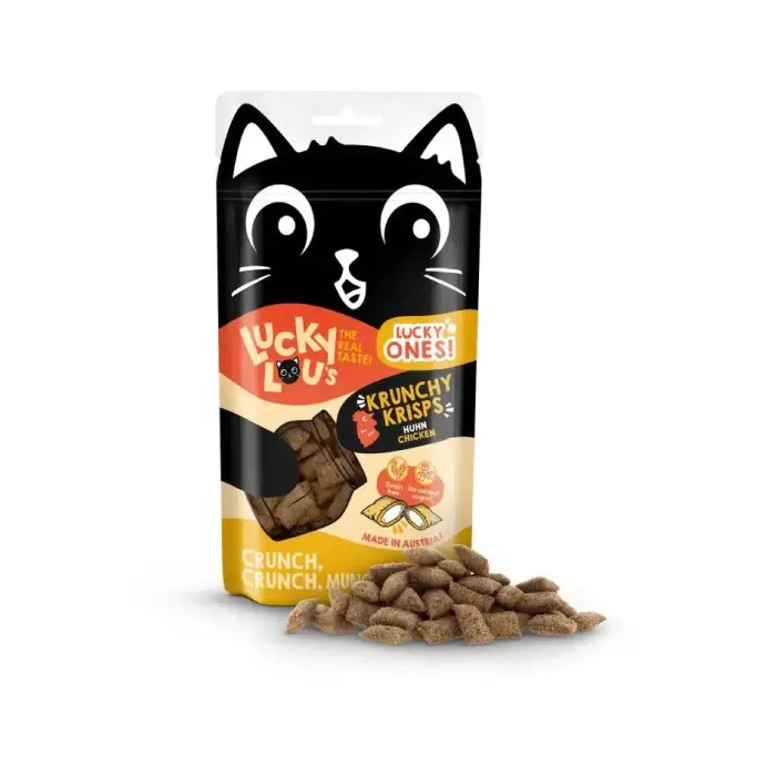 Snacks Lucky Lou Lucky Ones Krunchy Krisps Κοτόπουλο 60gr για γάτες