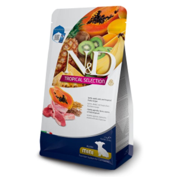 Ξηρά Τροφή N&D Dog Tropical fruits Lamb Spelt & Oats Puppy Mini για σκύλους