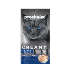 Λιχουδιά Γάτας Prochoice Creamy Snack Με Κοτόπουλο & Γαρίδες 60gr (4x15g)