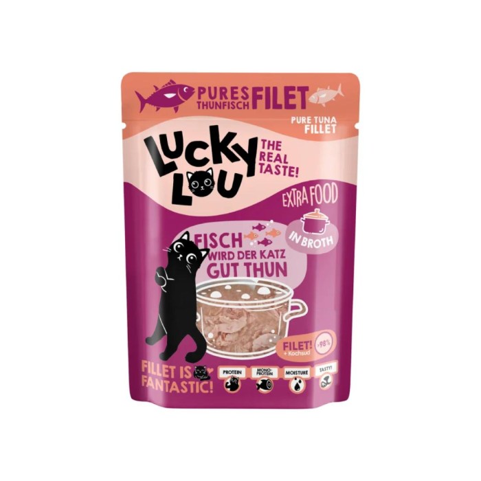 Υγρή Τροφή Lucky Lou ExtraFood Φιλέτο Τόνου (Σε Ζωμό) Φακελάκι 70gr για γάτες Υγρή Τροφή Lucky Lou ExtraFood Φιλέτο Τόνου (Σε Ζωμό) Φακελάκι 70gr για γάτες