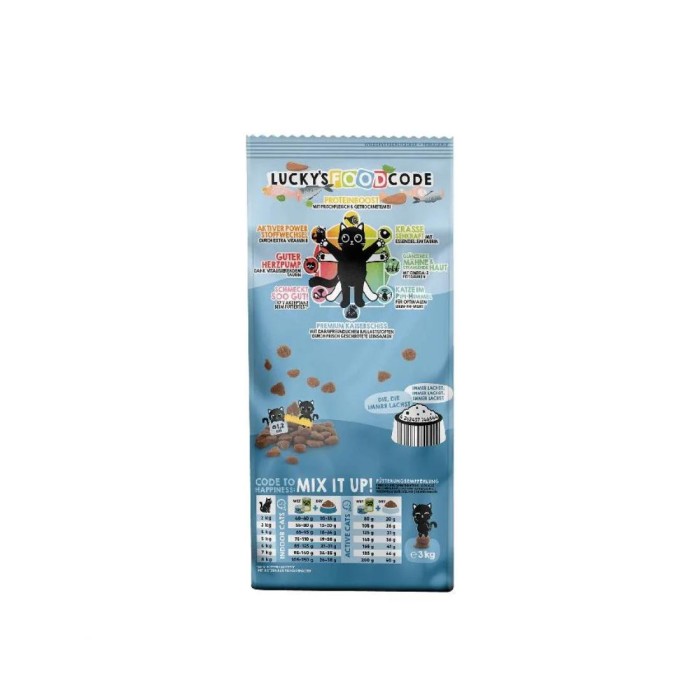 Ξηρά Τροφή Lucky Lou Food Code Adult Πουλερικά & Φρέσκος Σολομός 3kg για γάτες Ξηρά Τροφή Lucky Lou Food Code Adult Πουλερικά & Φρέσκος Σολομός 3kg για γάτες