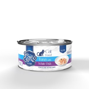 Υγρή Τροφή Γάτας Egeo Cat Adult Τόνος με Λευκό Ψάρι σε Ζελέ 85gr Υγρή Τροφή Γάτας Egeo Cat Adult Τόνος με Λευκό Ψάρι σε Ζελέ 85gr