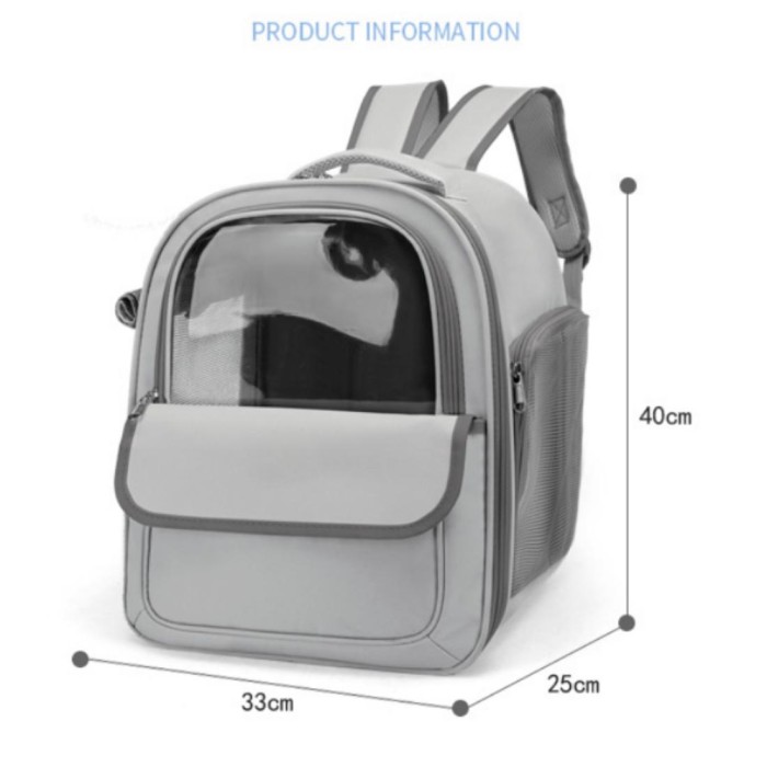 Τσάντες Μεταφοράς Τσάντα Backpack Με Παράθυρο Κατοικιδίου Γκρι για γάτες