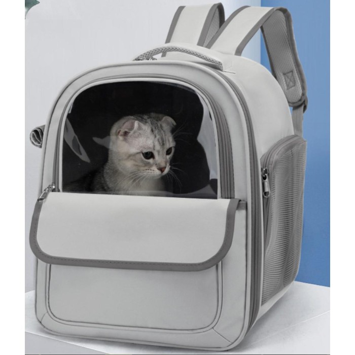 Τσάντες Μεταφοράς Τσάντα Backpack Με Παράθυρο Κατοικιδίου Γκρι για γάτες