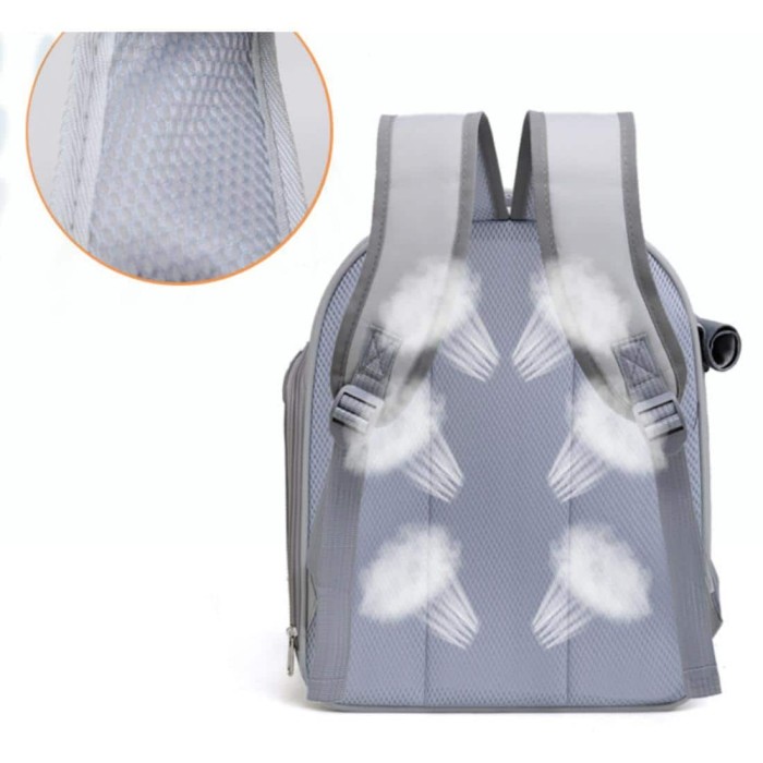 Τσάντες Μεταφοράς Τσάντα Backpack Με Παράθυρο Κατοικιδίου Γκρι για γάτες