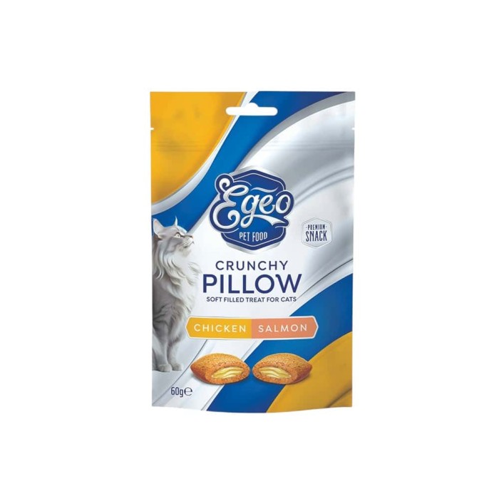Snacks Egeo Cat Crunchy Pillows Baked Chicken & Salmon 60gr για γάτες