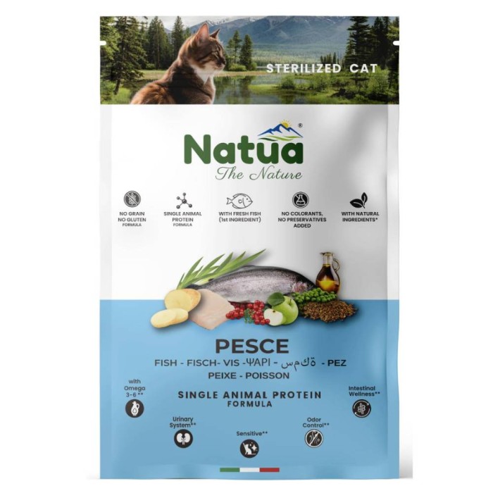 Ξηρά Τροφή Natua Dry Cat Sterilized Ham 1.5kg για γάτες