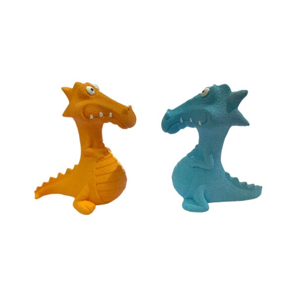 Παιχνίδι Σκύλου Ανθεκτικό Καουτσούκ Δεινοσαυράκι Πορτοκαλί - Μπλε