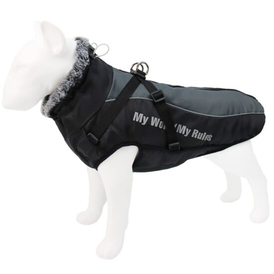 Μπουφάν Σκύλου Ενισχυμένο Υψηλής Ποιότητας Μαύρο-Γκρι - 5XL
