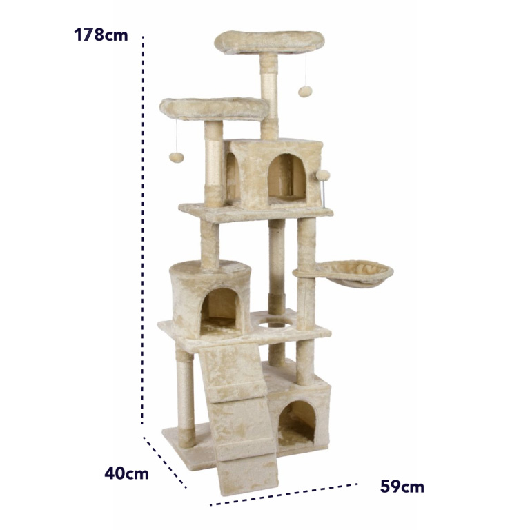 Ονυχοδρόμιο Γάτας 6 Επιπέδων Μπεζ