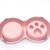 Ροζ Διπλό Στρογγυλό Μπολ Σκύλου Με Αποσπώμενο Ανοξείδωτο Δοχείο