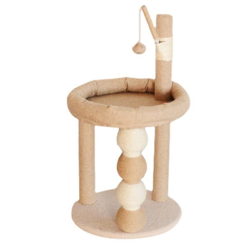 Πολυτελές Γατόδεντρο 2 Επιπέδων Με Μπάλες Σιζάλ 1 Πολυτελές Γατόδεντρο 2 Επιπέδων Με Μπάλες Σιζάλ