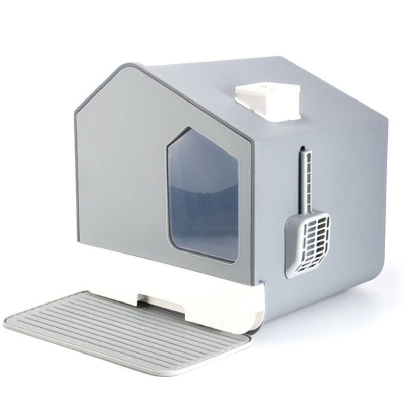 Κλειστή Τουαλέτα Γάτας Σε Σχήμα Σπιτάκι