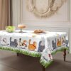 Τραπεζομάντηλο Λευκό Με Γάτες