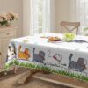 Τραπεζομάντηλο Λευκό Με Γάτες